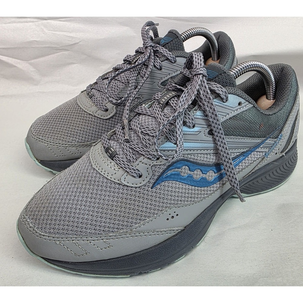 Saucony (6.5 W) Cohesion TR15 Women's Trail Running Shoes Grey/Blue Sneakers